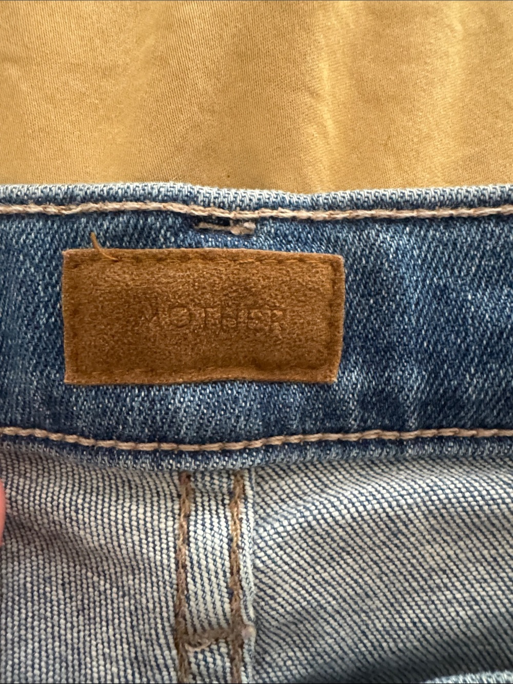 MOTHER Wide Leg Flare Jeans in Distressed Medium Blue - Picture 2 of 5